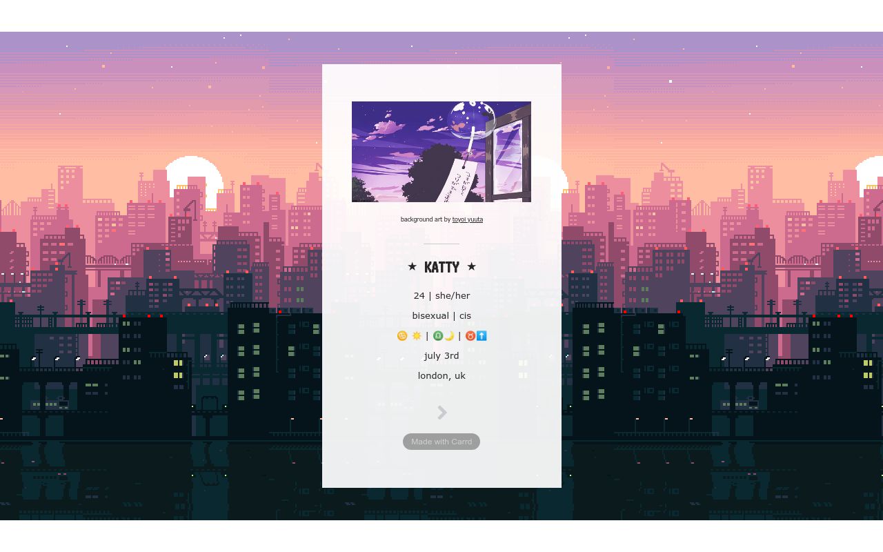 Carrd profile picture for @katty